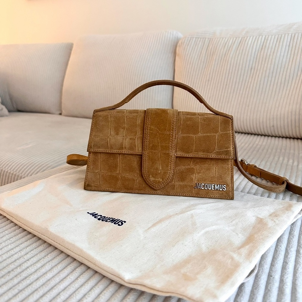 Jacquemus Brown Croc-Embossed Crossbody Bag